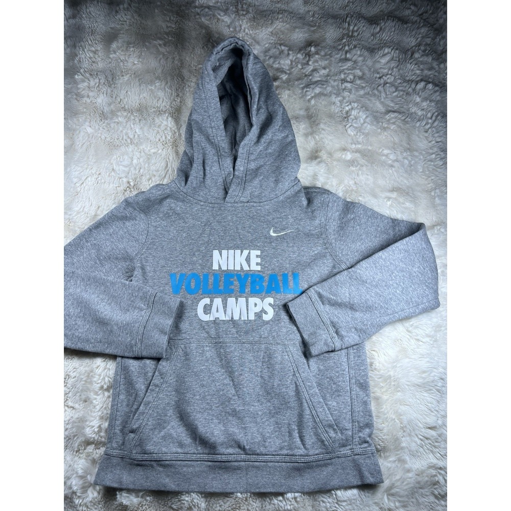 Nike Volleyball Camps Pullover Hoodie Sweatshirt Mens Large L Gray Blue Swoosh